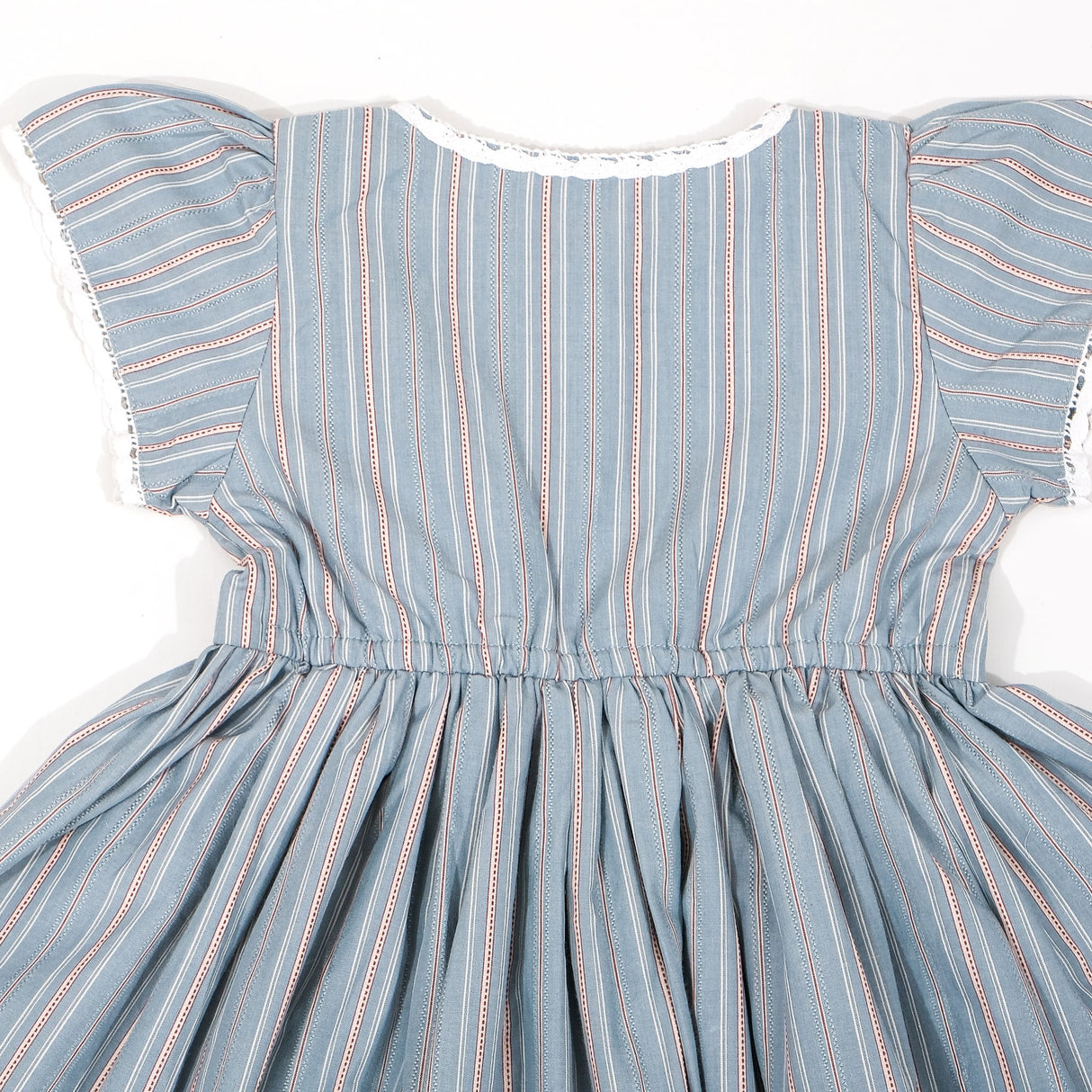 Dusty Blue Dobby Striped Dress