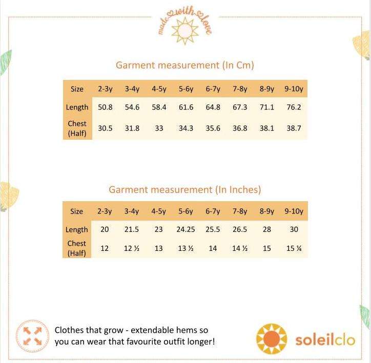 Soleilclo size chart