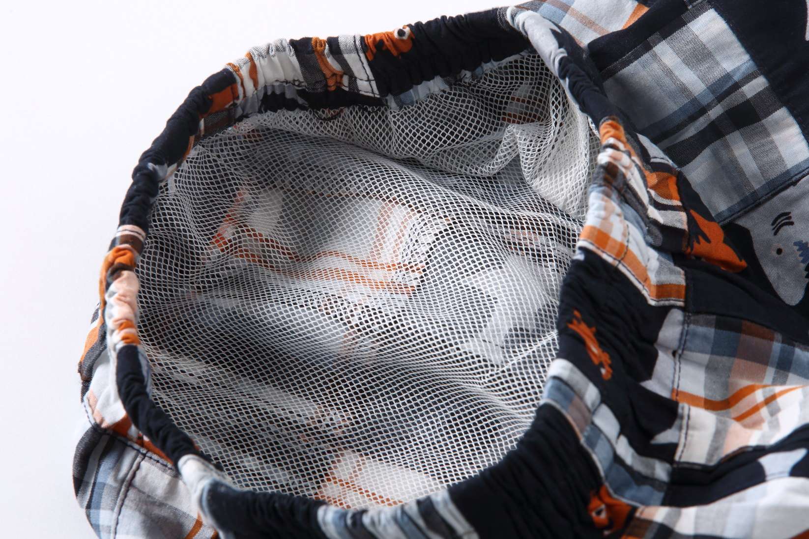 Burnt Orange Fish Patchwork Boy's Swimming Trunk