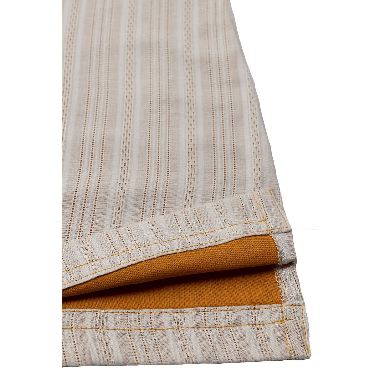 Close up of cream dress with side pocket with lace trims and hand embroidered floral bouquet