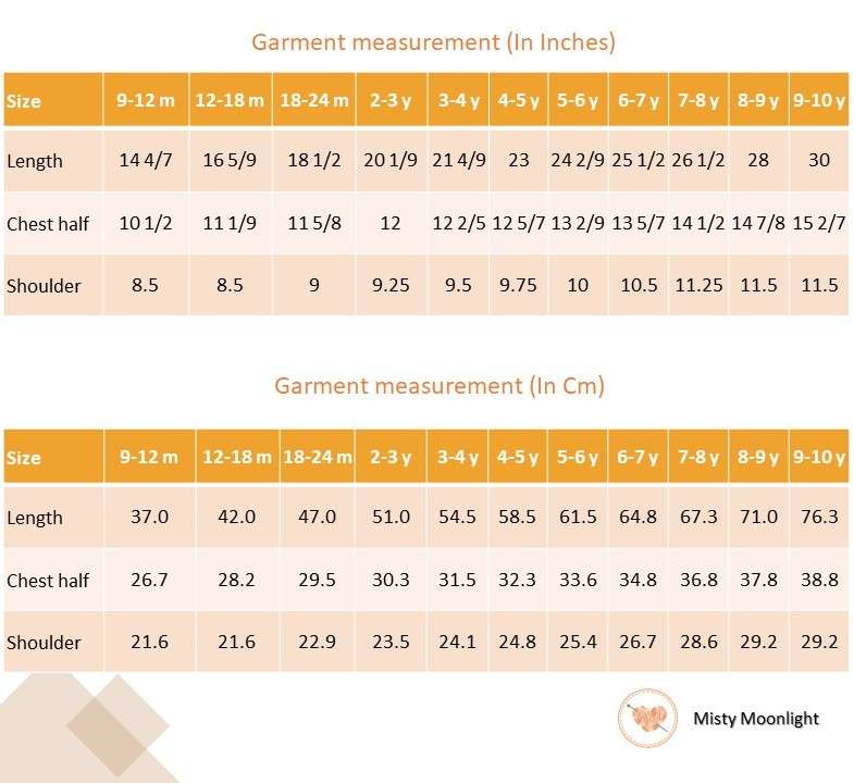 Size chart of striped sleeveless dress with charming side bows and delicate lace trims
