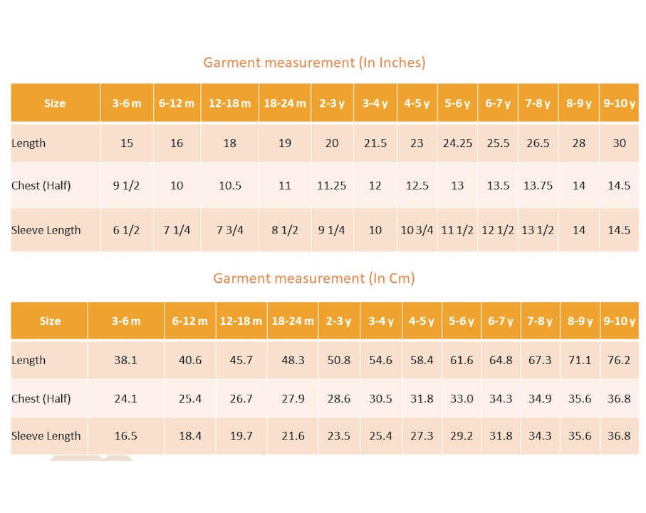 Size chart of red velvet girls dress