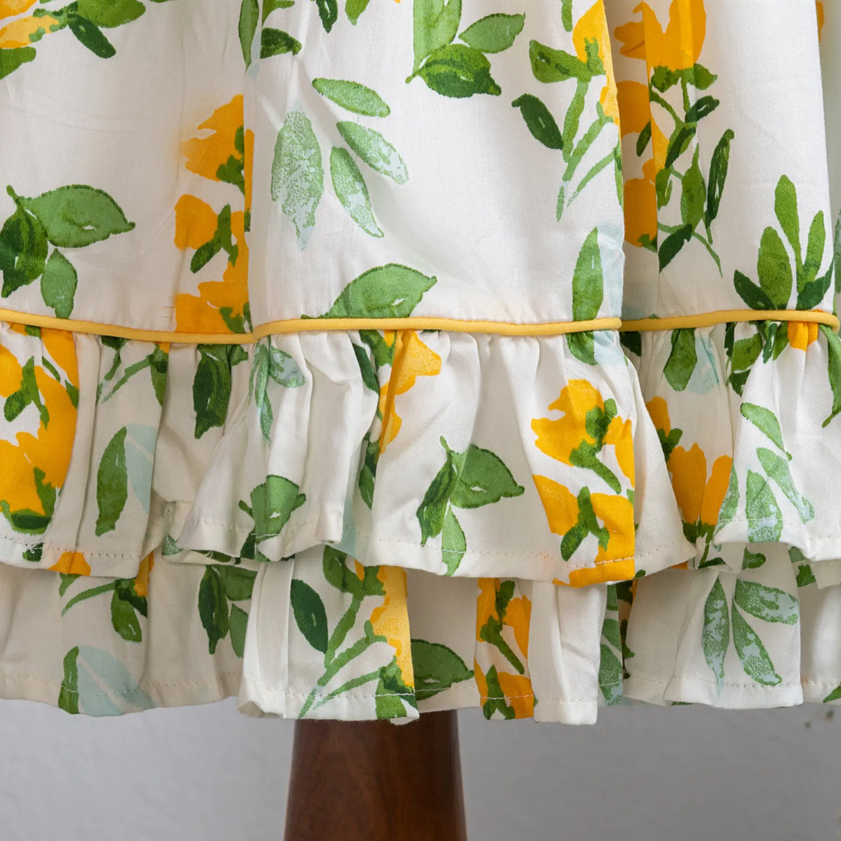 White With Floral Print Girls Summer Dress