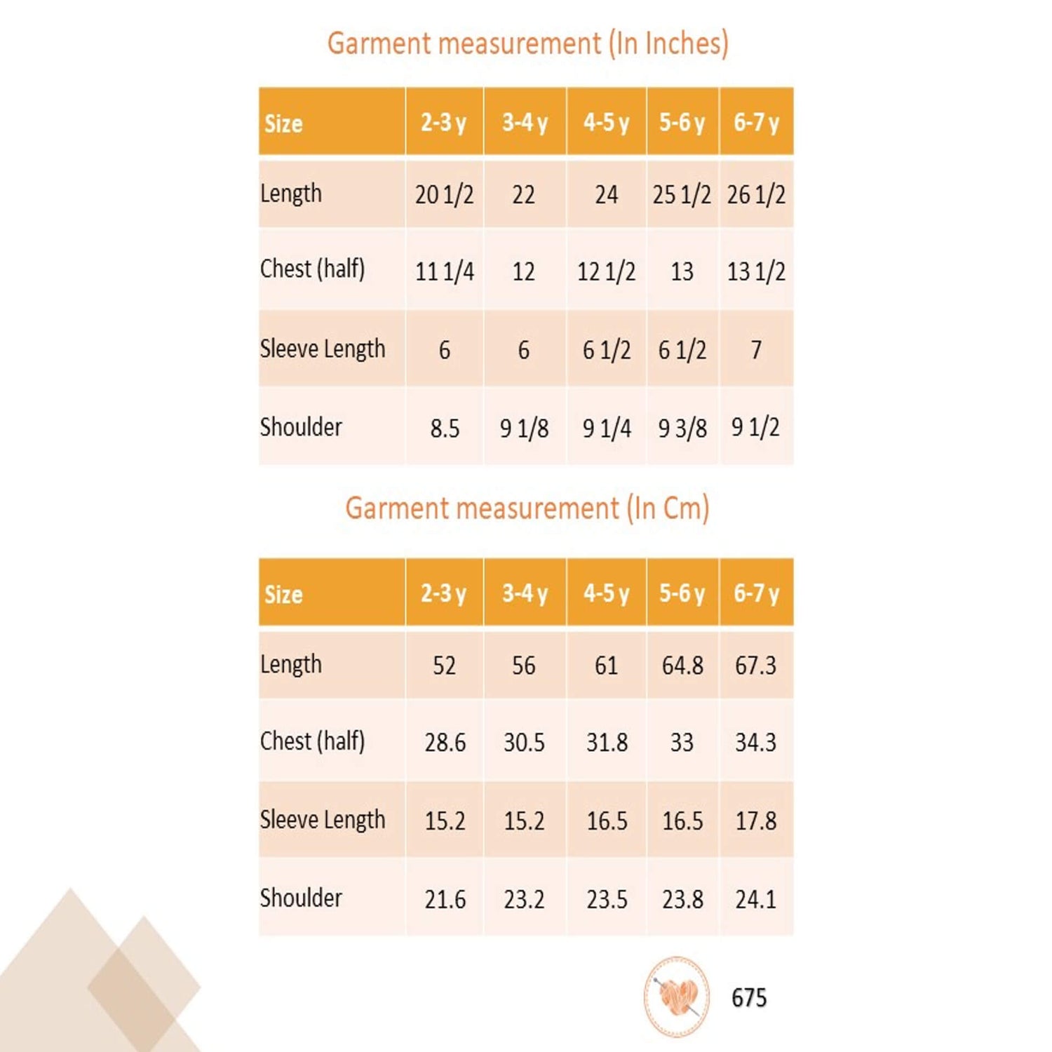 Size chart of the multi-color checked embroidered cotton puffed sleeves dress.