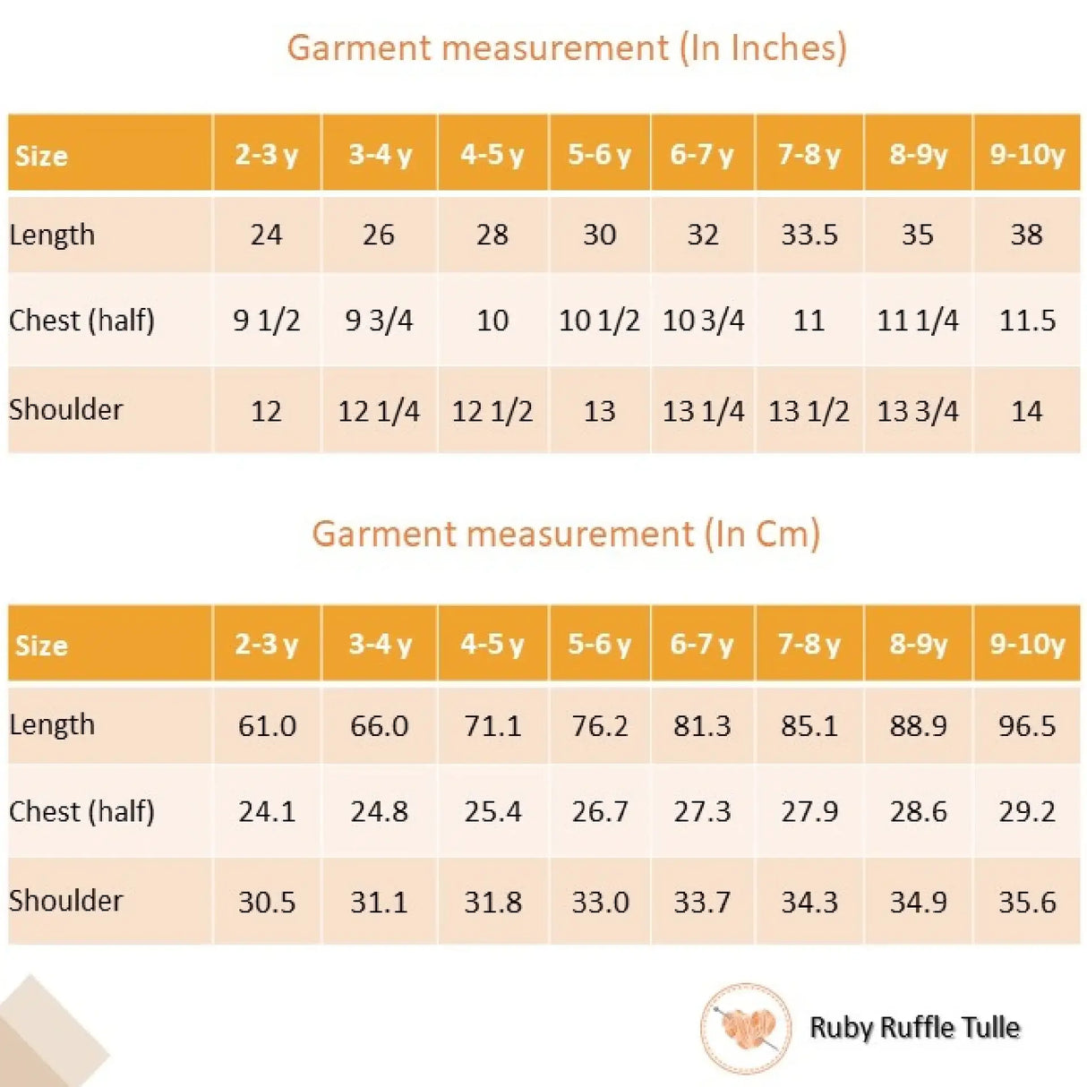 Size chart of a red hand-embroidered crochet nylon tulle sleeveless dress.