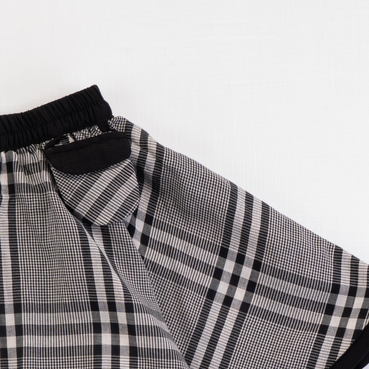 Close up of the little pouch on the black checked side of the skirt