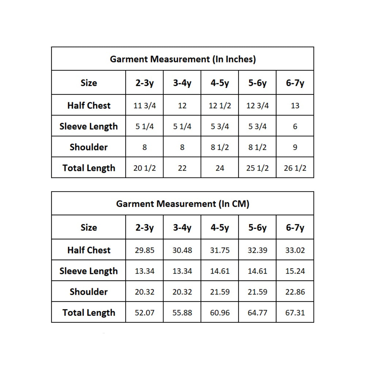 size chart image