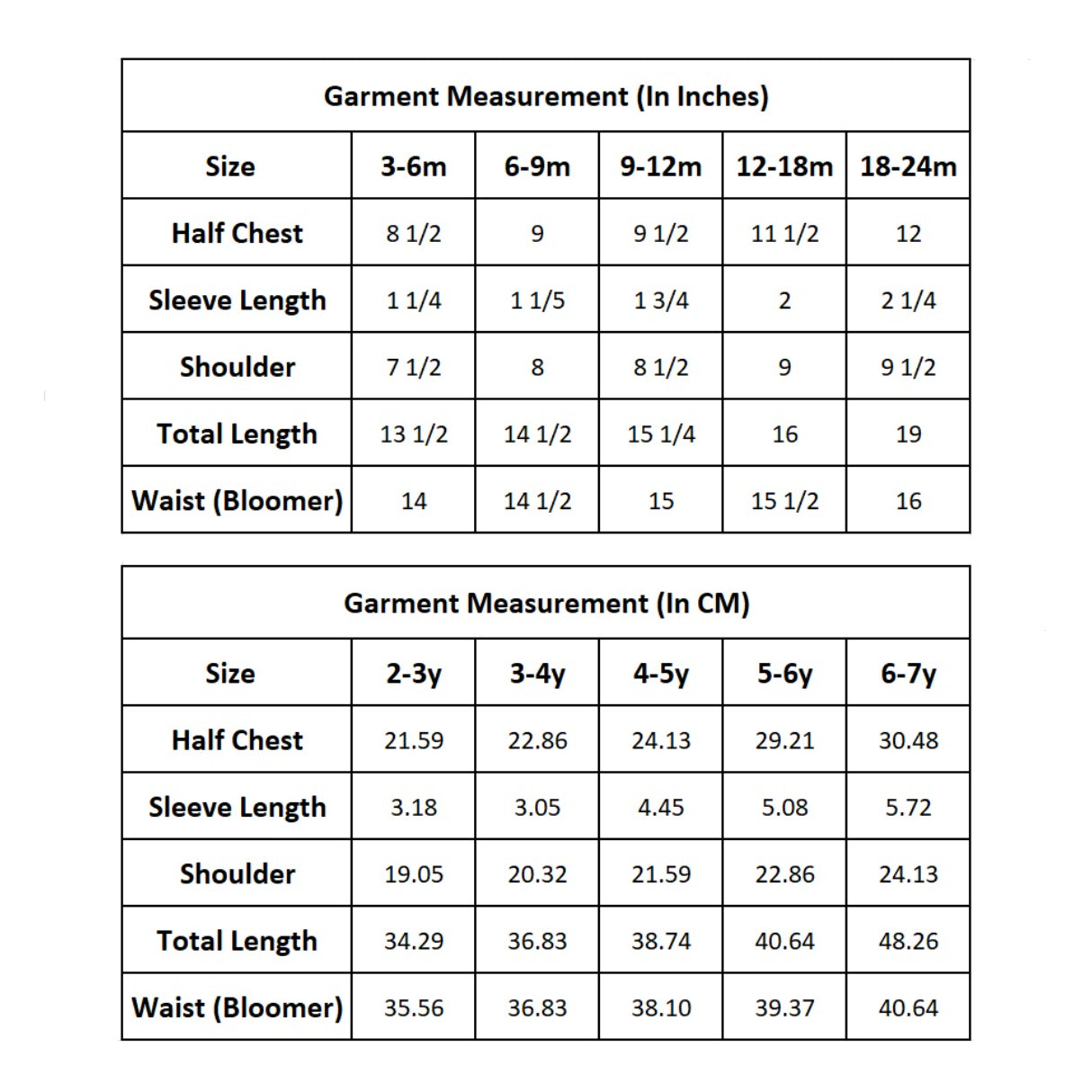 Size Chart of tan smocked dress with bloomer baby set