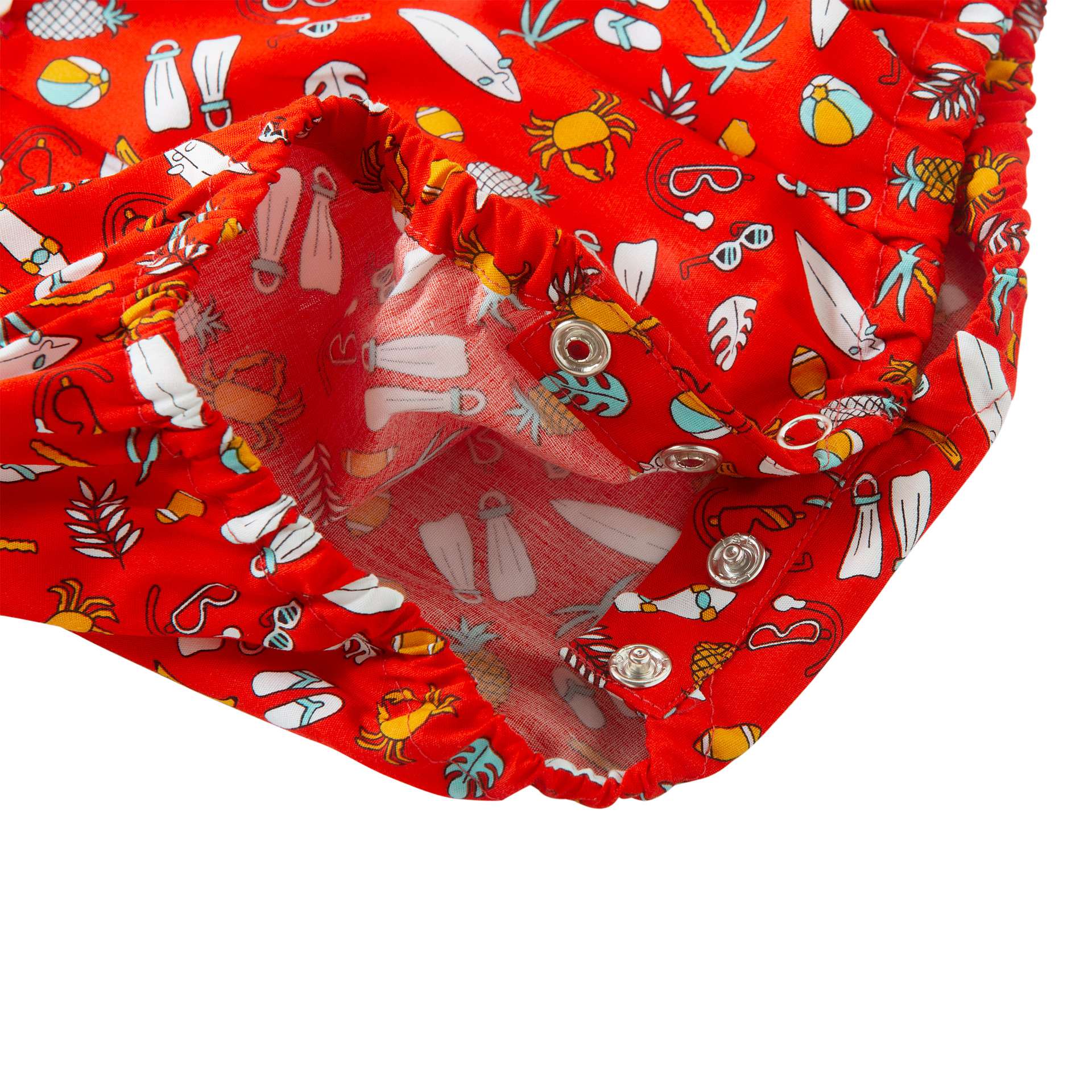 Red Beach Theme Print Baby Onesie