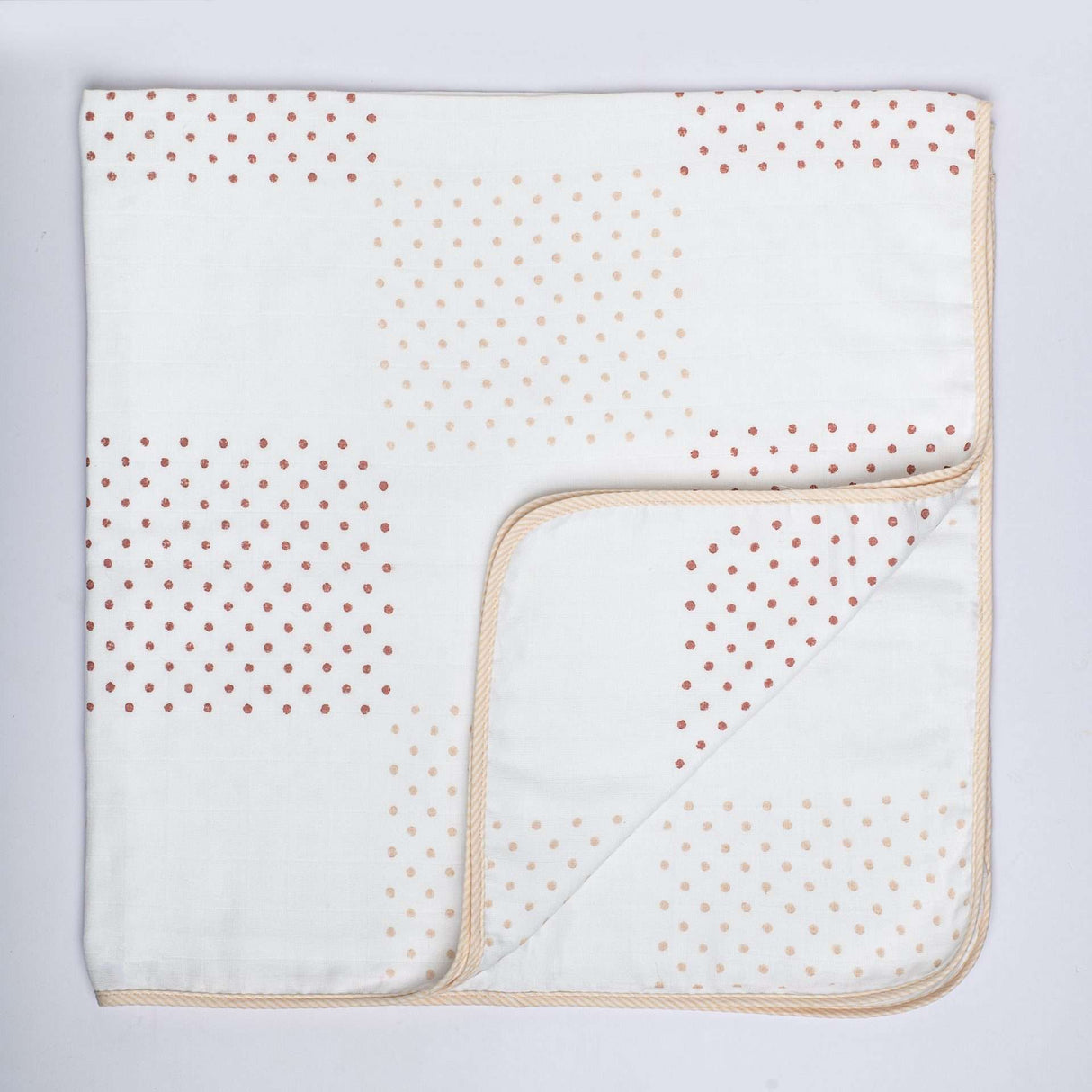 baby muslin wipes with block print dots