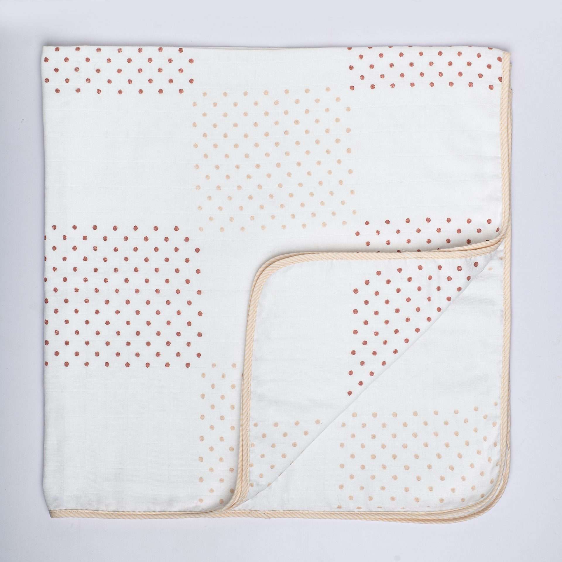Teal Block Print Cotton Muslin Baby Wrap/Wipes Set