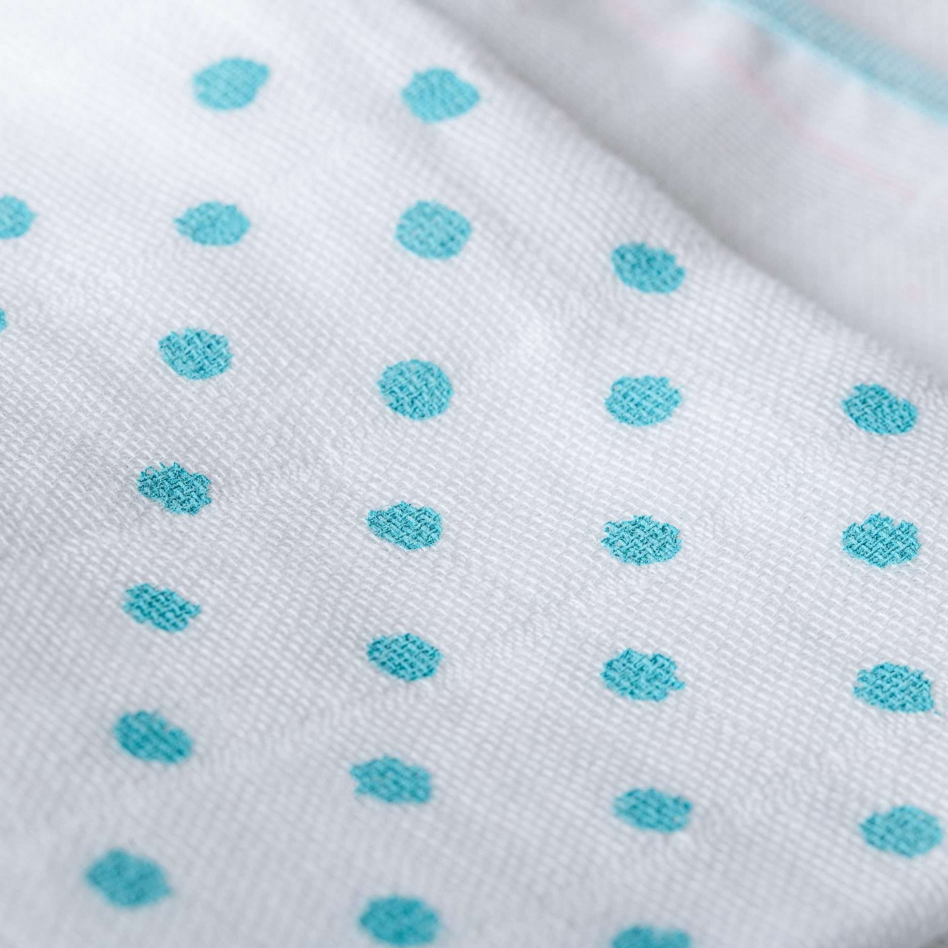 Peach Block Print Cotton Muslin Baby Wrap/Wipes Set