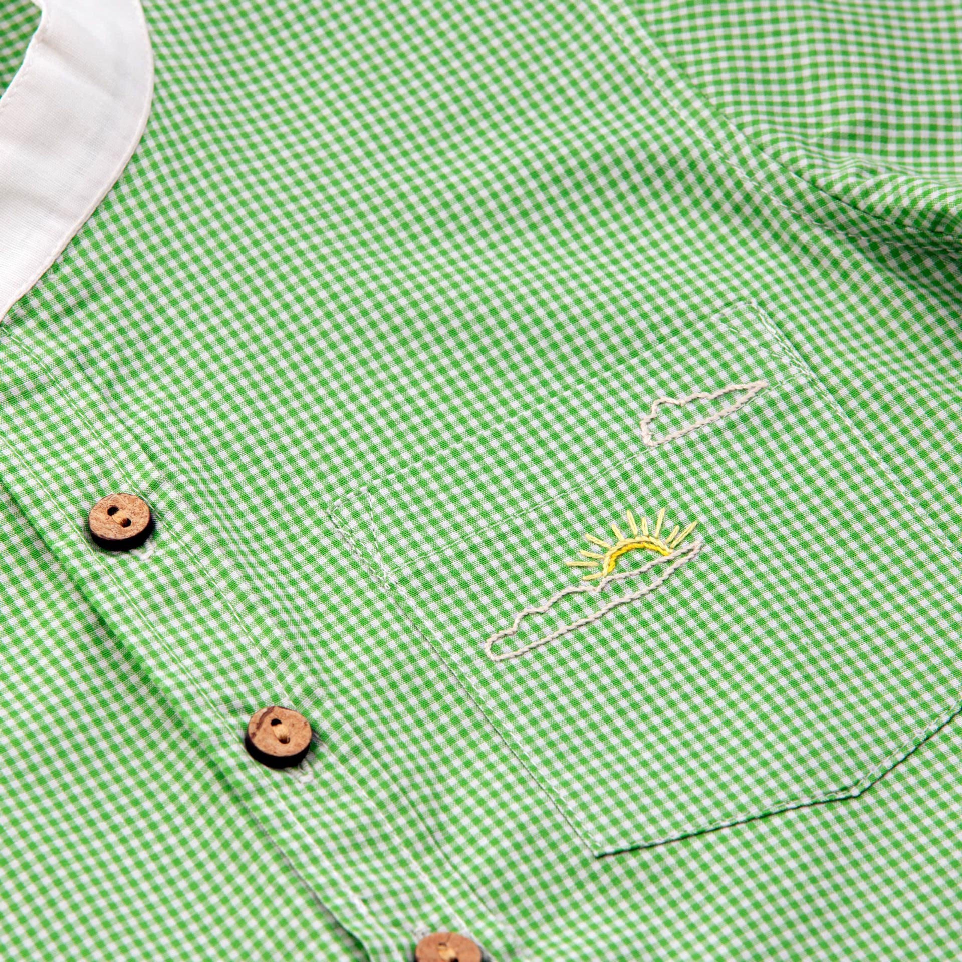 Green Micro Checks Boy’s Shirt