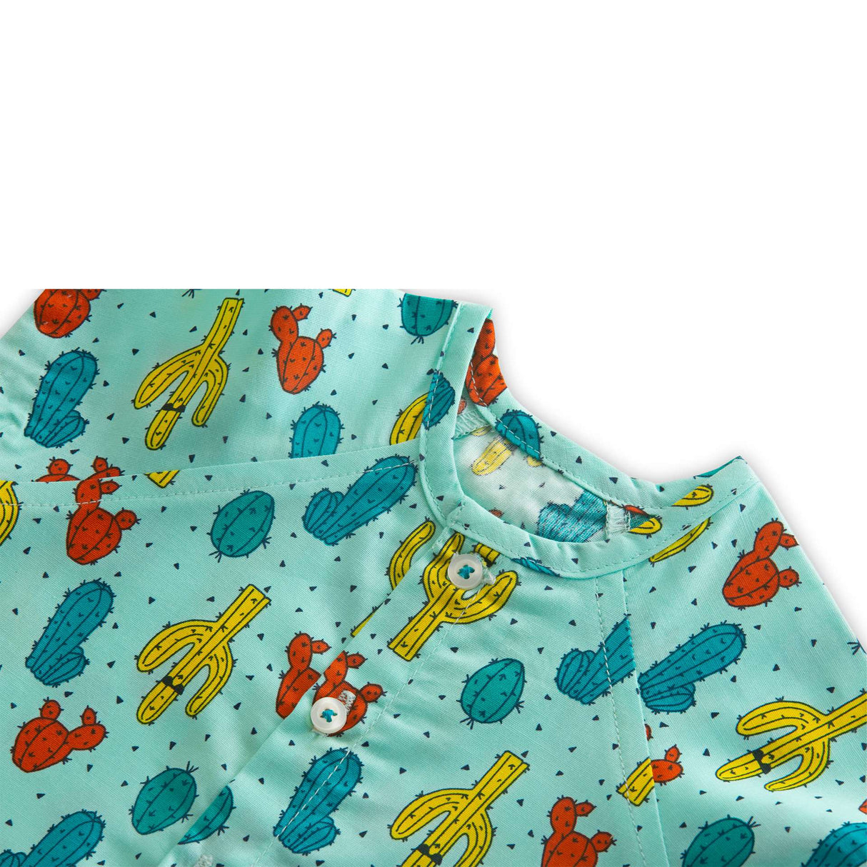 Close up of cactus print jabla