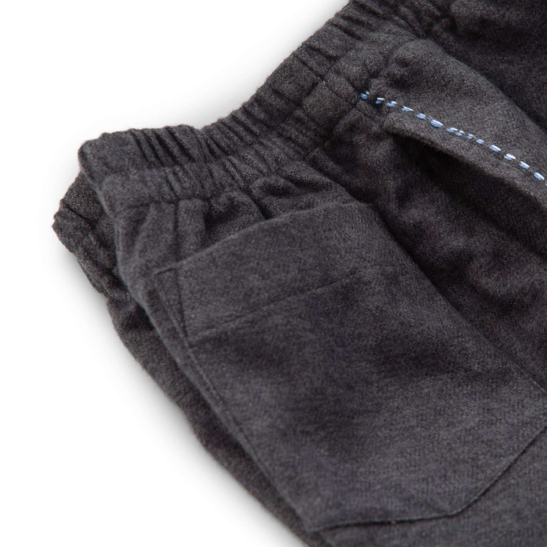 Grey Kantha Embroidered Unisex Kids Shorts