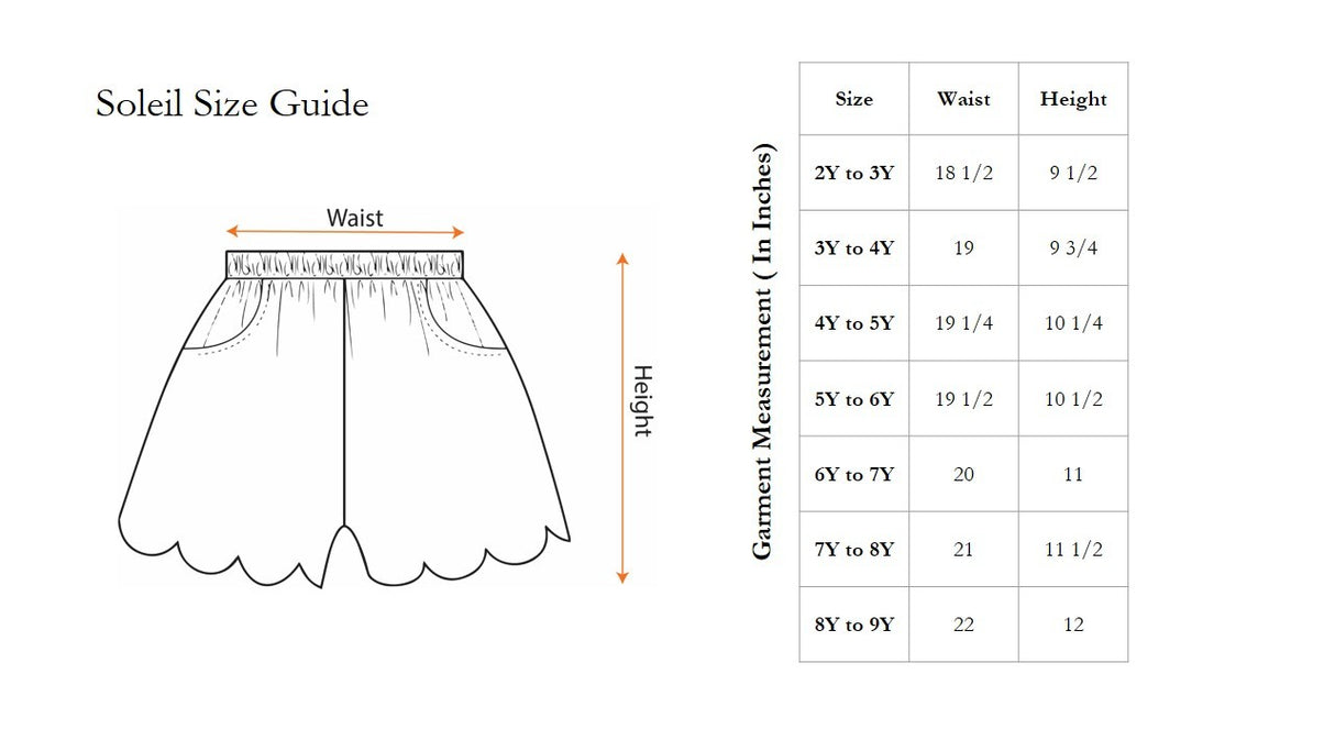 Multicolor Girl’s Shorts With Scallop Hem