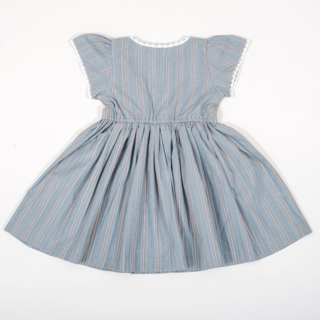 Dusty Blue Dobby Striped Dress