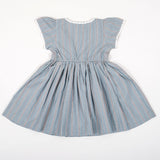 Dusty Blue Dobby Striped Dress
