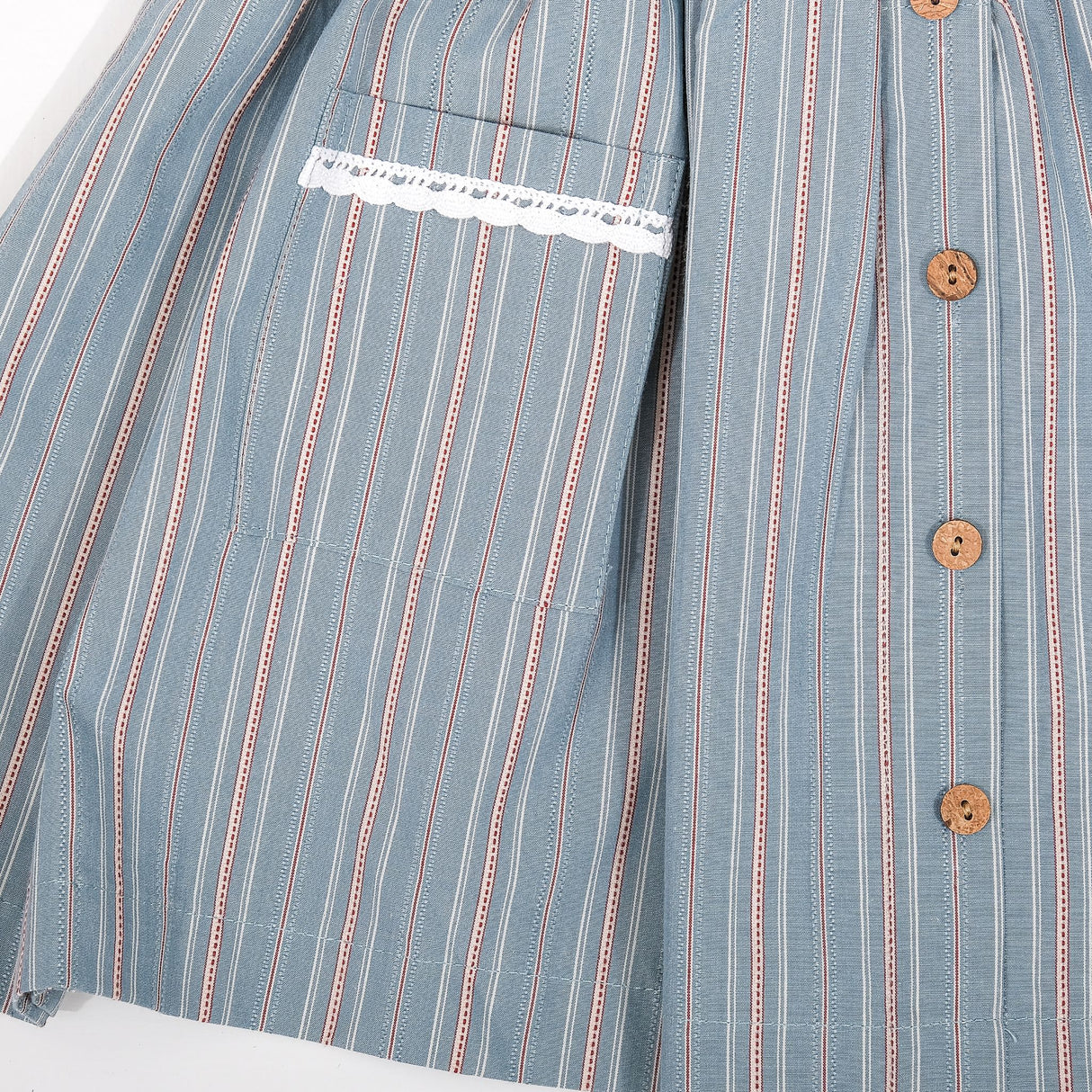 Dusty Blue Dobby Striped Dress