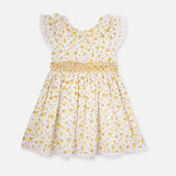 Girls floral cotton smocked dress