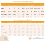 Size chart for boys filafil shirt