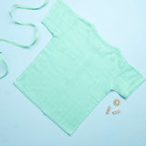 Aqua gauze muslin half sleeve shirt