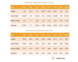 Size chart of an ivory lurex beads embellished dress