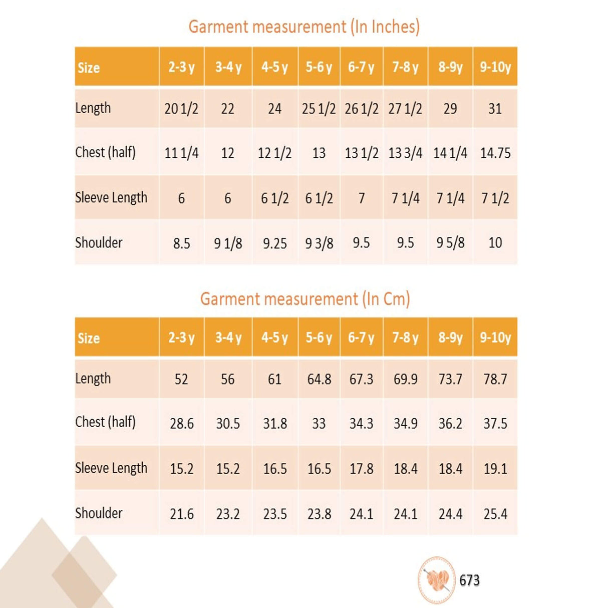 Size chart for the mustard checked embroidered cotton puffed sleeves dress.