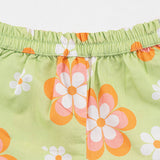 Close-up of the print and waist