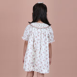 back view of the dress showing the back-button closure