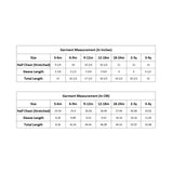 size chart for the white and navy print hand-smocked bishop girls' dress