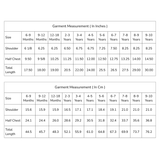 size chart of the hakoba pink scallop hem dress