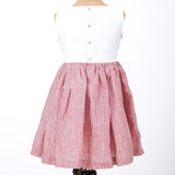 back view of the red and white striped girls dress