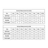 size chart for red gingham hand-embroidered collar girls dress