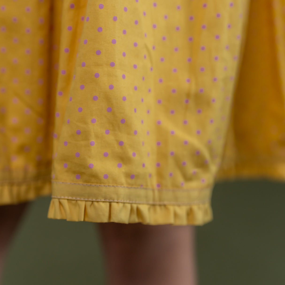 closeup of ruffle detail in hemline