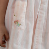 close-up of embroidered pocket detail on skirt