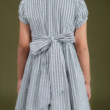 back view of the navy striped dress