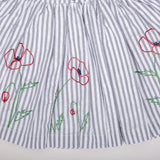 closer look at the floral embroidery