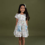 close-up of shadow bow embroidery on bodice