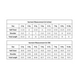 Size Chart of Cherry Pop Denim Ruffle Dress for Girls