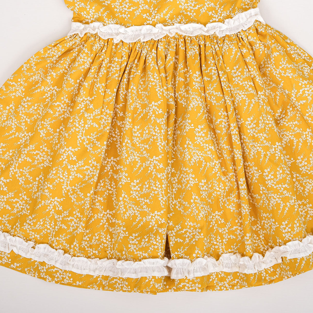 close-up of ruffle detail on skirt