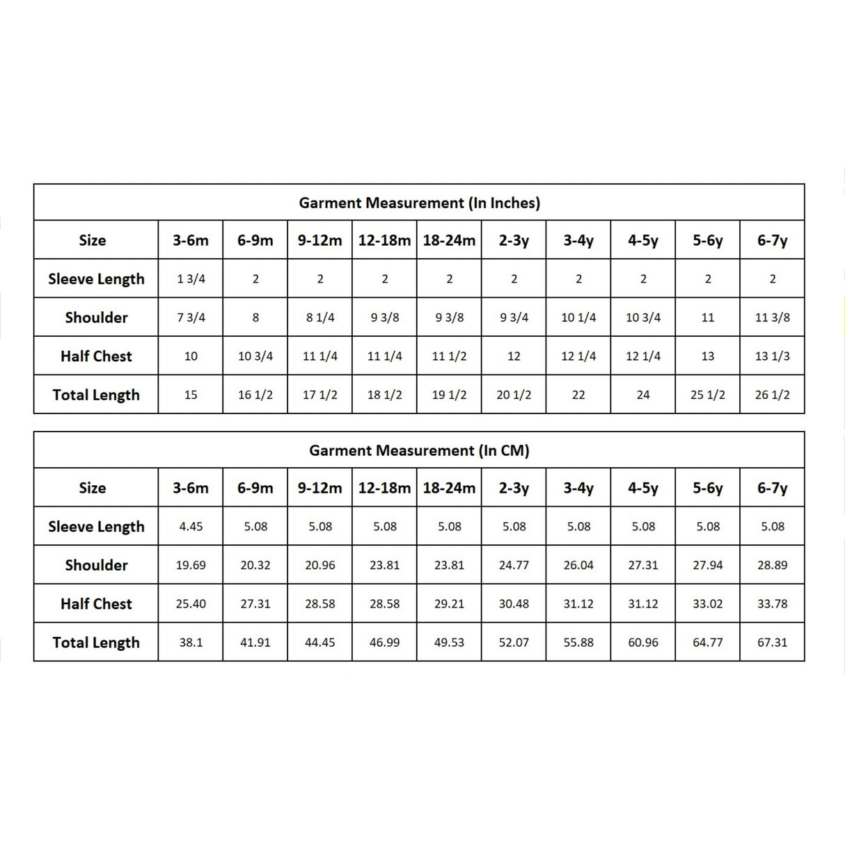 size chart image