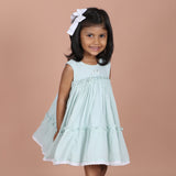 front view showing picot ruffle and lace trim hem