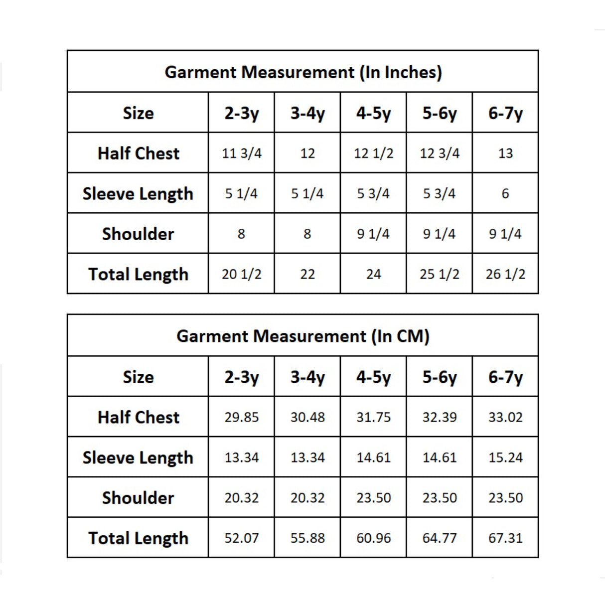 size chart image