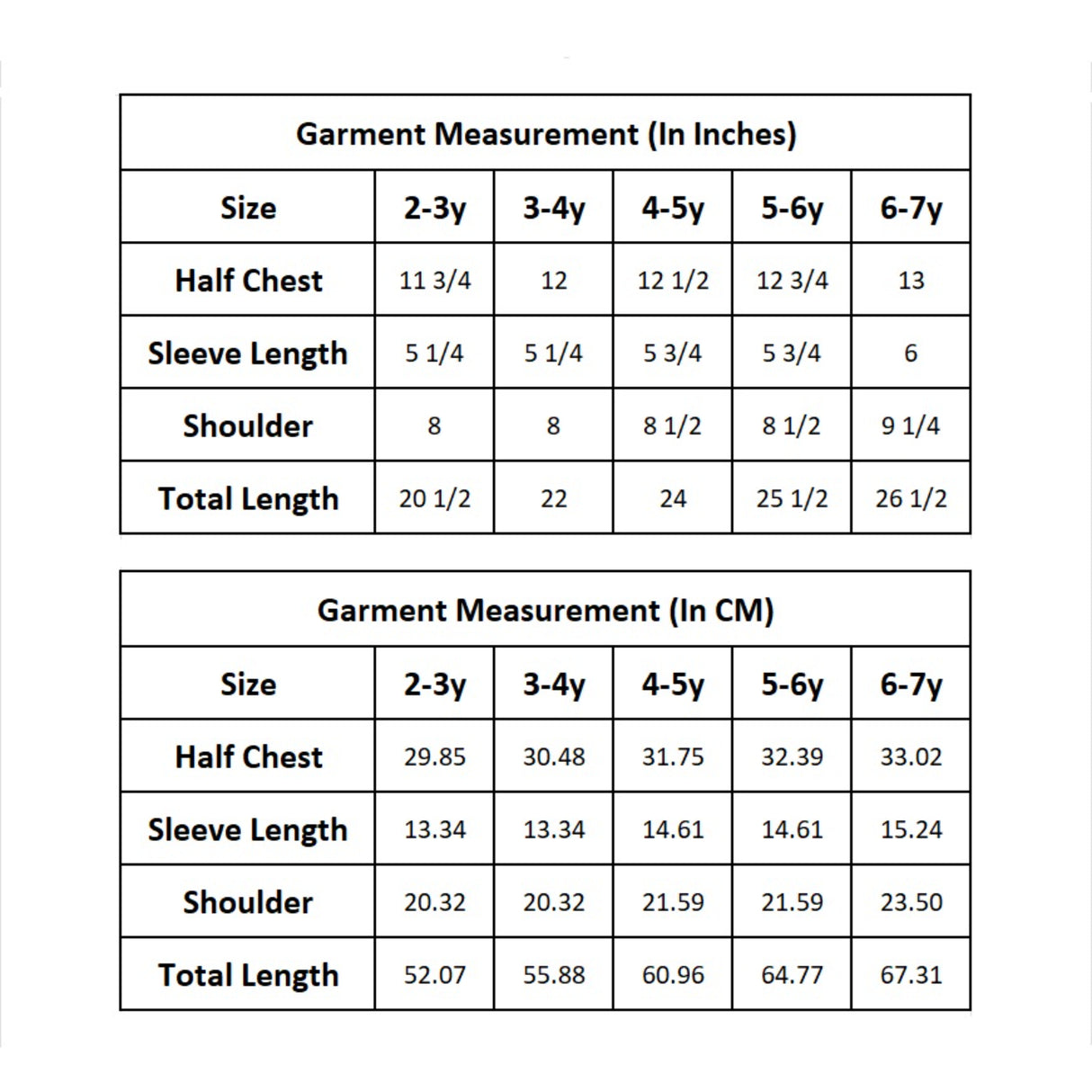 size chart image