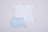 Sweet Cupcake Embroidered Collar Top with Bloomer Baby Set