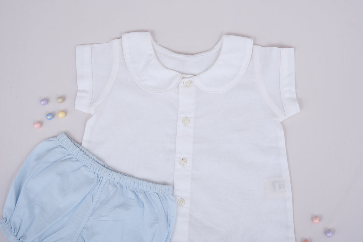 Sweet Cupcake Embroidered Collar Top with Bloomer Baby Set