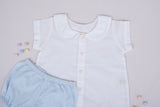 Sweet Cupcake Embroidered Collar Top with Bloomer Baby Set