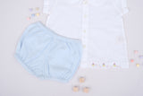Sweet Cupcake Embroidered Collar Top with Bloomer Baby Set