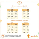 Size chart of infant jabla set